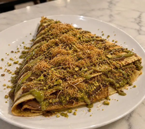 Dubai Chocolate Crepe from Drizzled dessert trailer in Stockton, CA