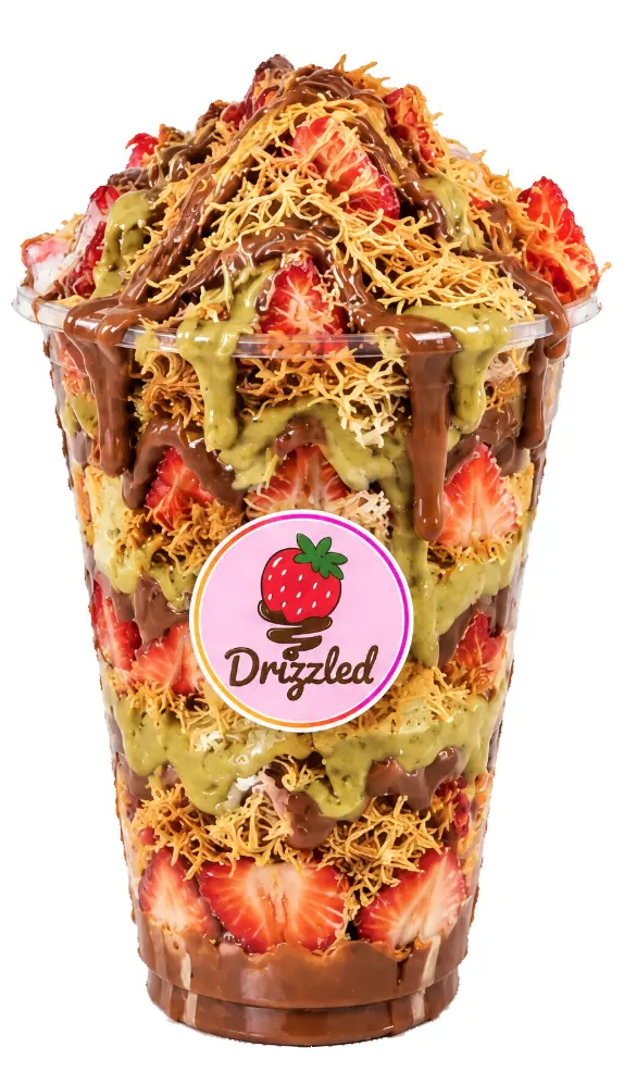 Dubai Chocolate Strawberry Cup from Drizzled dessert trailer in Stockton, CA