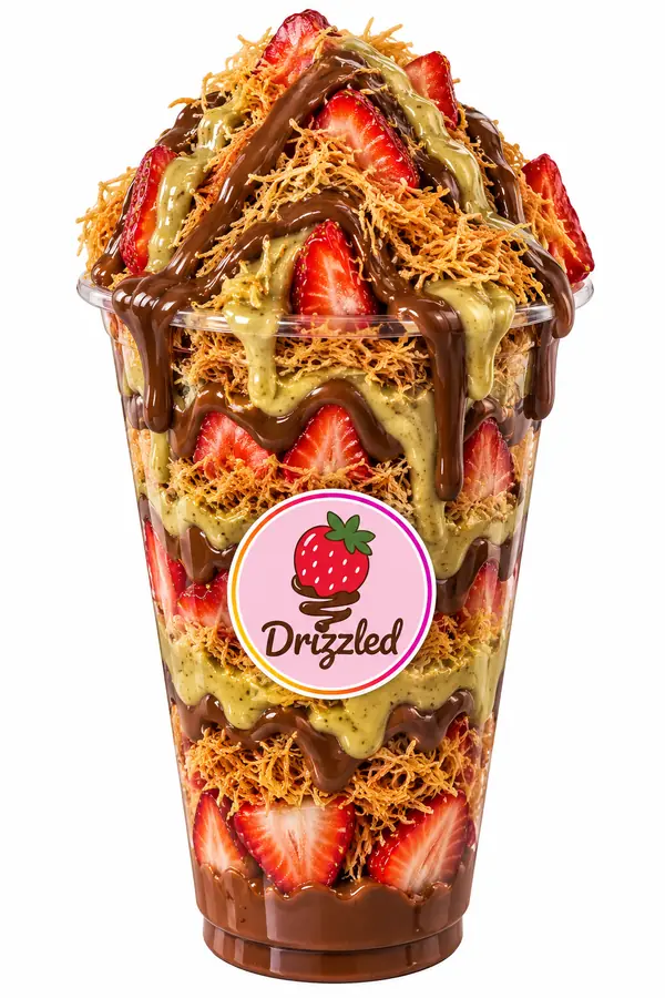 Dubai Chocolate Strawberry Cup from Drizzled dessert trailer in Stockton, CA