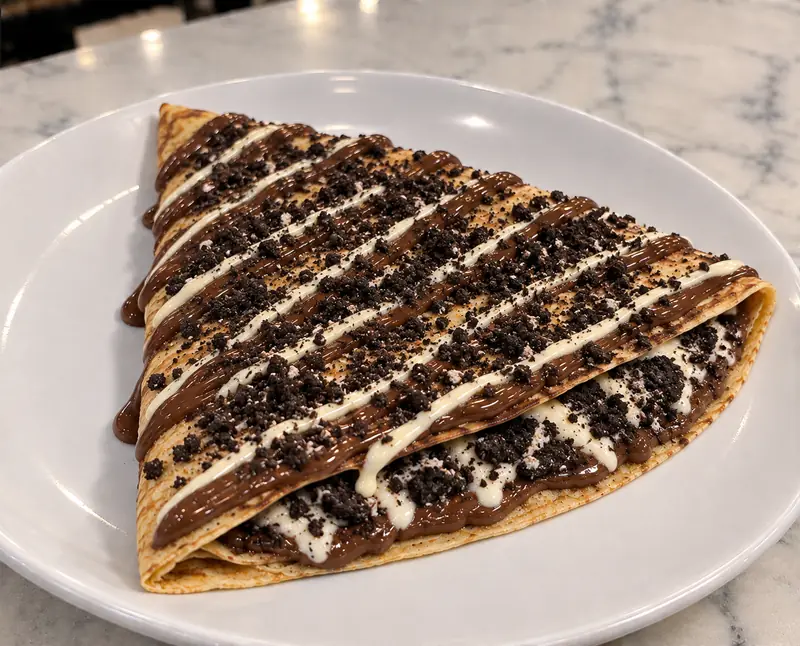 Oreo Banana Crêpe from Drizzled dessert trailer in Stockton, CA