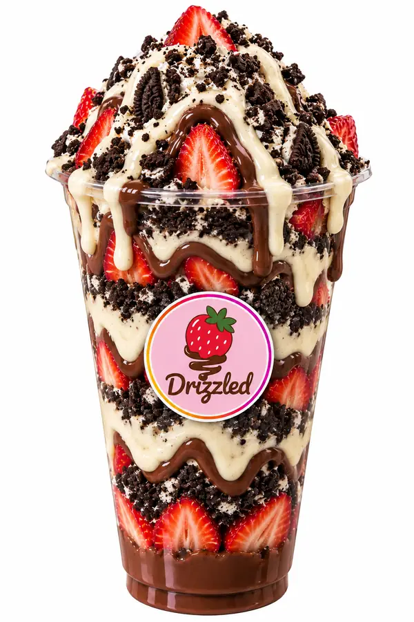 Cookies & Cream Strawberry Cup from Drizzled dessert trailer in Stockton, CA